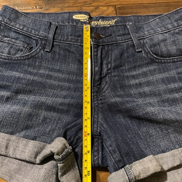 Old Navy low rise jean shorts Boyfriend fit dark blue denim size 0 - Picture 4 of 7